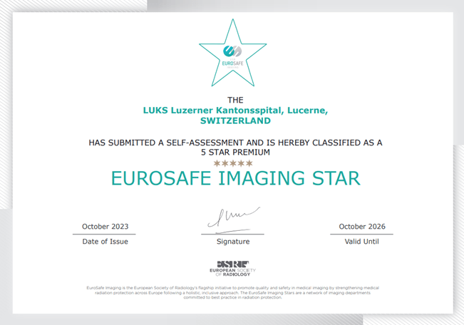 EUROSAFE IMAGING STAR Zertifikation 5 Stars